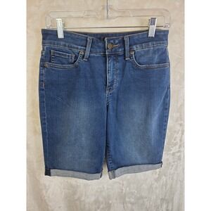 NYDJ Briella Denim Shorts Womens 4P Blue Medium Wash Lift Tuck‎ PDNABS2546